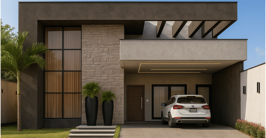 Planta de Casa com 3 Quartos e 1 Suíte